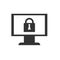 Monitor, lock, security vector icon. Security vector icon