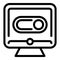 Monitor media icon outline vector. Detox digital