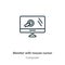 Monitor with mouse cursor outline vector icon. Thin line black monitor with mouse cursor icon, flat vector simple element