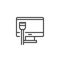 Monitor and Network cable outline icon