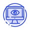 Monitor, Online, Privacy, Surveillance, Video, Watch Blue Dotted Line Line Icon