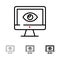 Monitor, Online, Privacy, Surveillance, Video, Watch Bold and thin black line icon set