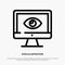 Monitor, Online, Privacy, Surveillance, Video, Watch Line Icon Vector
