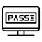 Monitor password icon, outline style