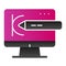 Monitor and stylus flat icon. Touchscreen display and pen color icons in trendy flat style. Screen and digital pen