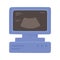 Monitor ultrasound scanner medical equipment isolated icon style