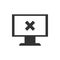 Monitor virus delete danger vector icon. Security vector icon