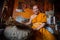 Monk blesses visitors to Wat Phratat Doi Suthep