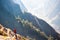 Monk in Himalaya mountains in early morning. Tengboche. Everest region, Nepal