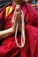 Monk holding buddhist rosary-mala-nenju