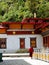 Monk at Lhakhang Karpo White temple in Haa valley located in Paro, Bhutan