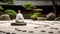 A monk meditating in a zen garden