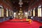 Monk praying in Wat Saket, Bangkok, Thailand, Asia