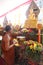 Monk are Preparing to Pray in Mendut Temple before Walk to Borobudur Temple in Vesak Day