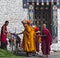 Monk ritual in Trashigang dzong - Bhutan