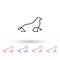 Monk seal one line multi color icon. Simple thin line, outline  of animals one line icons for ui and ux, website or mobile