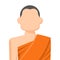 Monk in simple flat vector. personal profile icon or symbol.