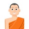 Monk in simple flat vector. personal profile icon or symbol.