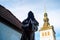 Monk statue, church Tower, Tallinn