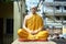 Monk statue in Phnom Penh Cambodia.