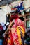 Monk Tibetan Buddhist in traditional demon ghost outfit Dancing at the Tiji Festival in Nepal