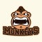 Monkey Aggry And Red Eye Color Logo Illustration