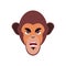 Monkey angry Emoji. marmoset aggressive emotion isolated. Chimpanzee face