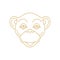 Monkey ape muzzle jungle exotic character monochrome line icon vector illustration