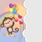 Monkey with balloons