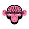Monkey with brain. Gorilla with brains. Vector illustration