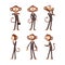 Monkey Businessman Character Standing on Two Legs and Gesturing Vector Set