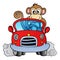 Monkey in car