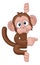 Monkey Cartoon Character Animal Pointing At Sign