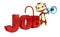 Monkey cartoon character with jobs sign and loud speaker