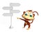 Monkey cartoon character with way sign