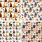 Monkey character animal breads seamless pattern background wild zoo ape chimpanzee vector illustration.