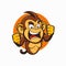 Monkey chimpanzee cartoon character logo mascot design for business branding