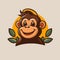 Monkey chimpanzee cartoon character logo mascot design for business branding