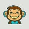 Monkey chimpanzee cartoon character logo mascot design for business branding
