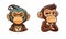 Monkey chimpanzee cartoon character logo mascot design for business branding