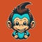 Monkey chimpanzee cartoon character logo mascot design for business branding