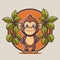 Monkey chimpanzee cartoon character logo mascot design for business branding