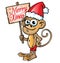 Monkey christmas cartoon
