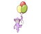 Monkey with colorful balloons