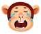 Monkey is crying, illustration, vector