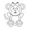 Monkey cute animal in black and white