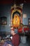 A Monkey Enjoys the Fruits Offered at Hindu Temple