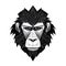 Monkey Face Icon, Baboon Portrait, Minimal Gorilla Head Symbol, Chimpanzee Mascot Silhouette