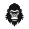 Monkey Face Icon, Baboon Portrait, Minimal Gorilla Head Symbol, Chimpanzee Mascot Silhouette