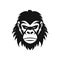 Monkey Face Icon, Baboon Portrait, Minimal Gorilla Head Symbol, Chimpanzee Mascot Silhouette